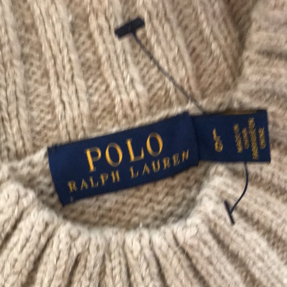 Polo by Ralph Lauren Cream Turtleneck Sweater with American Flag - Picture 3 of 6